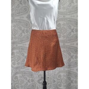 Princess Polly Mini polka dot brown women's mini skirt Size 8 Fall soft girl